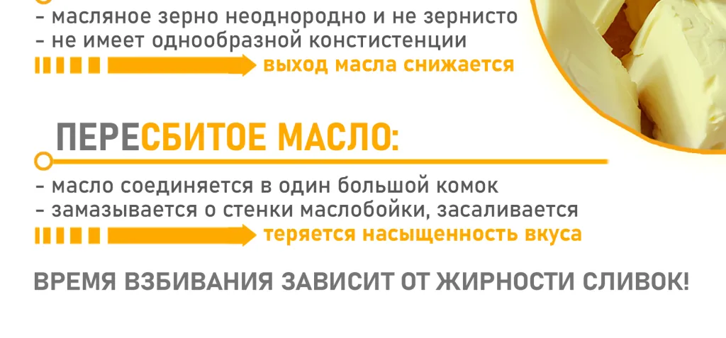 Признаки перебитого сливочного масла