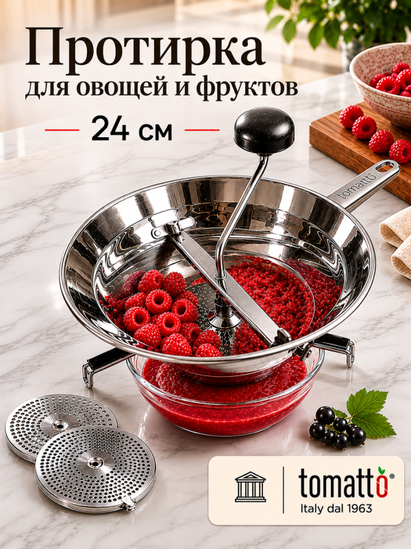 Протирка 24 см Tomatto, нержавеющая сталь